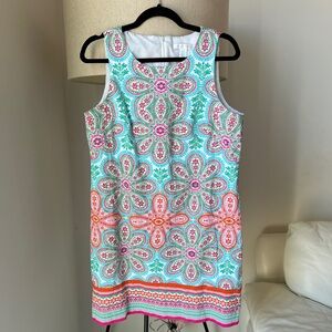 London Times Floral Sleeveless Dress in Multicolor